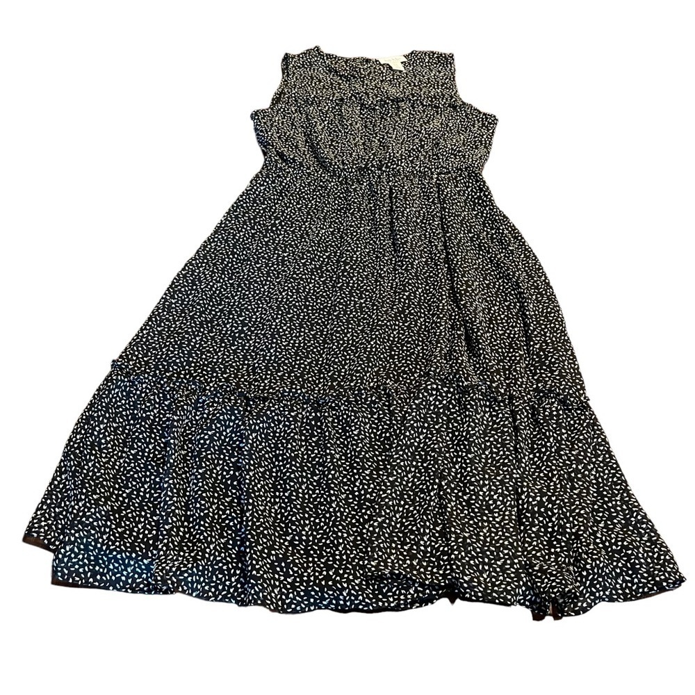 Nicole Miller New York Black & White Ruffled Layered Sleeveless Dress Size 10